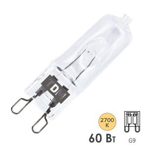 Лампа галогенная капсульная TDM JCD 60W 230V G9 прозрачная