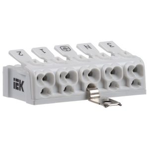 Клемма пружинная ИЭК соединительная КСПз5-3L+N+PE х (0,5-2,5) [уп. 100шт]
