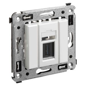 Розетка USB 3.0 одинарная в стену DKC Avanti, тип А-А, белое облако