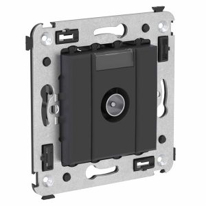 Розетка TV DKC Avanti оконечная в стену, черный матовый