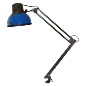 Светильник настольный Бета-К НДБ37-60-159 под лампу ЛОН/LED, max 60W 220V Е27, на струбцине, синий