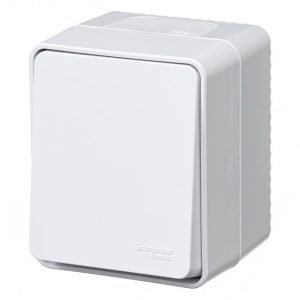 Одноклавишный переключатель открытой установки SE AtlasDesign Profi54 10A IP54 белый