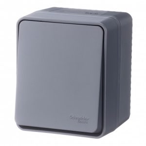 Одноклавишный выключатель открытой установки SE AtlasDesign Profi54 10A IP54 антрацит