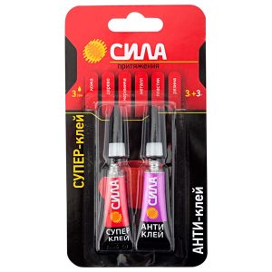 Супер-клей Сила Сверхпрочный 3 гр. + Антиклей 3 гр. BL-1 SABL1-33