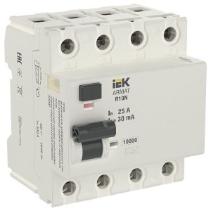 УЗО ИЭК ARMAT R10N 4P 25А 30мА тип A (ВДТ)
