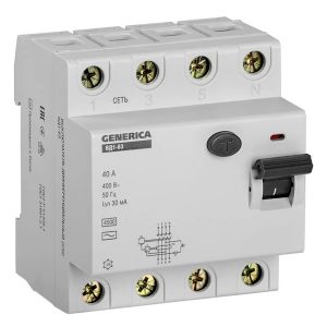 УЗО Generica (ИЭК) ВД1-63 4Р 40А 30мА тип AC (ВДТ)