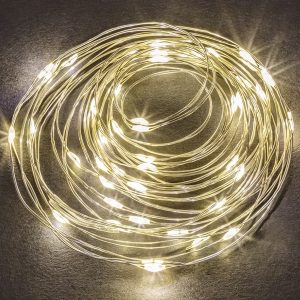 Гирлянда нить Navigator 80 710 NGF-SM01-10WW-10-1.2m-2AA-SL-IP20 постоянное свечение, теплый белый