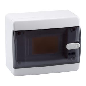 Щиток навесной КЭАЗ OptiBox P-CNK-1-06-IP41 6 модулей прозрачная черная дверца IP41