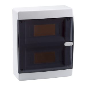 Щит навесной КЭАЗ OptiBox P-CNK-1-18-IP41 18 (2x9) модулей прозрачная черная дверца IP41 (электрический шкаф)