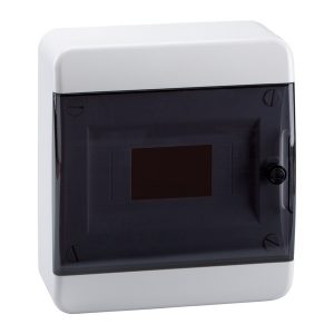 Щиток навесной КЭАЗ OptiBox P-BNK-2-08-IP41 8 модулей прозрачная черная дверца IP41