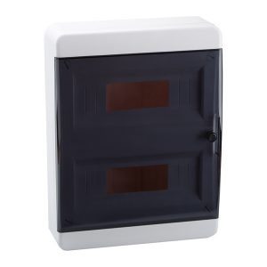 Щит навесной КЭАЗ OptiBox P-BNK-2-24-IP41 24 (2x12) модулей прозрачная черная дверца IP41 (электрический шкаф)