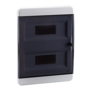 Щит встраиваемый КЭАЗ OptiBox P-BVK-2-24-IP41 24 (2x12) модулей прозрачная черная дверца IP41