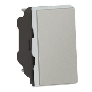 Кнопочный выключатель Legrand Mosaic -1М алюминий New