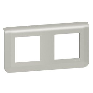 Рамка Legrand Mosaic 2х2 модуля алюминий New