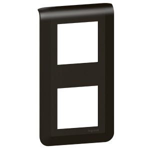 Рамка Legrand Mosaic 2х2 модуля вертикальная матовый черный New
