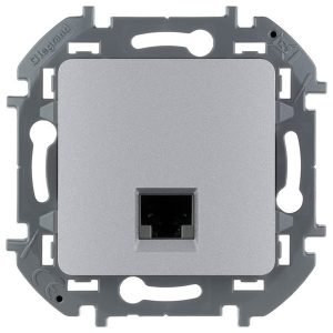Информационная розетка RJ45 категория 5е UTP 1 выход Legrand Inspiria алюминий