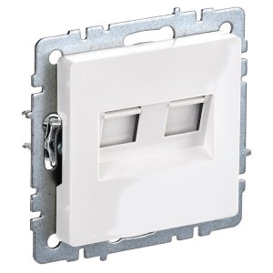 Розетка компьютерная двойная ИЭК BRITE RJ45 кат.5E белый (РК10-2-БрБ)