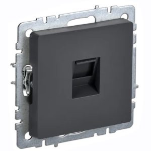 Розетка компьютерная ИЭК BRITE RJ45 кат.5E графит (РК10-БрГ)