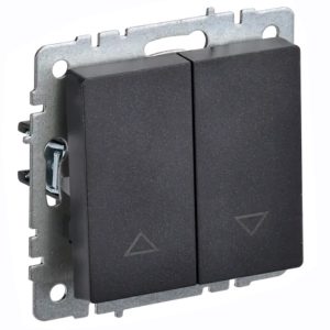 Выключатель жалюзи ИЭК BRITE 10А черный (ВС10-1-5-БрЧ)