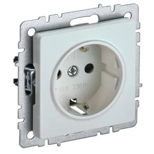 Розетка ИЭК BRITE 2P+E Schuko со шторками 16А жемчуг (РС14-1-0-БрЖ)