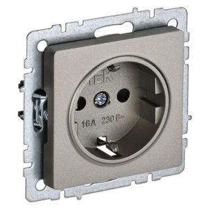 Розетка ИЭК BRITE 2P+E Schuko 16А шампань (РС11-1-0-БрШ)