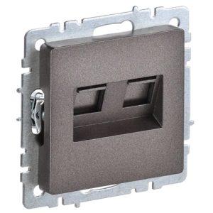 Розетка двойная ИЭК BRITE RJ11+RJ45 кат.5E бронза (РК/Т12-БрТБ)