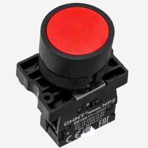 Кнопка управления Chint NP2-EA45 без подсветки красная 1НО+1НЗ d22мм IP40