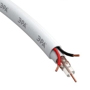Кабель видеонаблюдения ЭРА КВК-В-2+2х0,5 белый [бухта 200м] K-0.5-PVC
