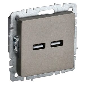 Зарядка ИЭК BRITE USB A+A 3,1А шампань (РЮ10-1-БрШ)