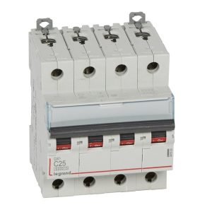Автоматический выключатель Legrand DX3 4П C25A 6/10kA 4 модуля (автомат электрический)