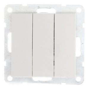Выключатель 3-клавишный Экопласт (схема 1+1+1) 16 A, 250 B LK60, белый