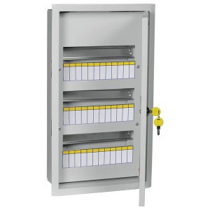 Корпус металлический встраиваемый ИЭК Titan3 ЩРв-36з-3 (3х12) модулей УХЛ3 IP31 серый