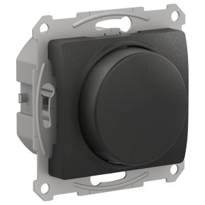 Светорегулятор SE Glossa (диммер) поворотно-нажимной 400Вт LED RC механизм, антрацит