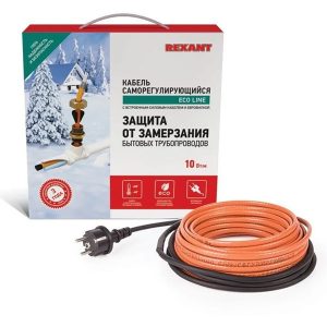 Греющий саморегулирующийся кабель Rexant (комплект в трубу) 10HTM2-CT (6м/60Вт)