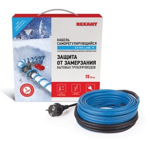 Греющий саморегулирующийся кабель на трубу Rexant 15MSR-PB 25M (25м/375Вт)