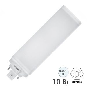 Лампа компактная светодиодная Osram DULUX T/E 26 LED 10W/840 4000K HF GX24q-3 (ЭПРА-220V)