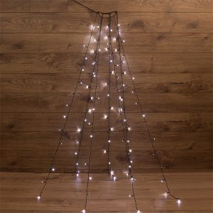 Елочная гирлянда с кольцом, 7 нитей 1,5м, цвет диодов белый, 105 LED 220V IP20 8 режимов