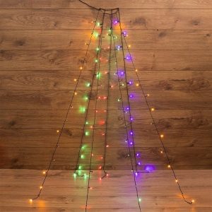 Елочная гирлянда с кольцом, 7 нитей 1,5м, цвет диодов мультиколор, 105 LED 220V IP20 8 режимов