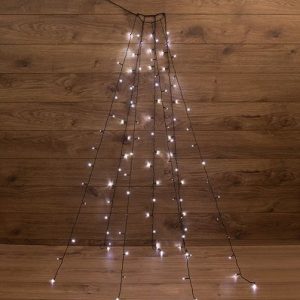 Елочная гирлянда с кольцом, 7 нитей по 1,8м, цвет диодов белый, 126 LED 220V IP20 8 режимов
