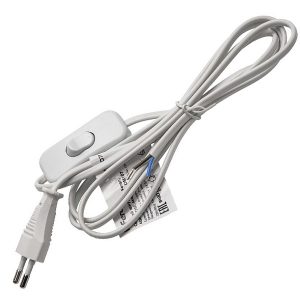 Сетевой шнур с выключателем Feron DM107, 230V, 2м, белый
