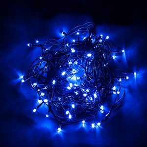 Светодиодная гирлянда CL07 линейная 400LED синий 40м +3м зеленый шнур 230V IP44
