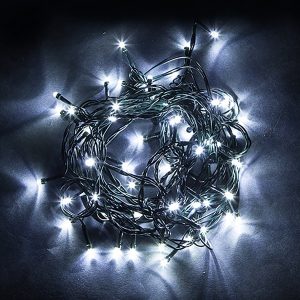 Светодиодная гирлянда CL08 линейная 600LED 5000K с эффектом стробов 60м +3м 230V IP44 зеленый шнур