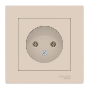 Розетка без заземления SE AtlasDesign 16А в сборе, бежевый [уп 20 шт]