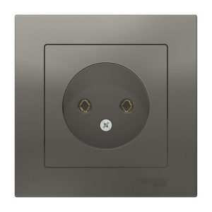 Розетка без заземления SE AtlasDesign 16А в сборе, сталь [уп 5 шт]