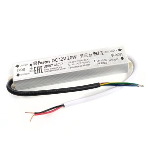 Трансформатор Feron LB007 20W 12V IP67 для светодиодной ленты L132x30x20mm