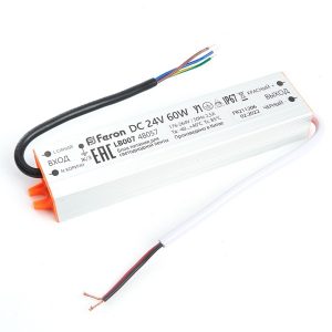 Трансформатор Feron LB007 60W 24V IP67 для светодиодной ленты L180x40x22mm