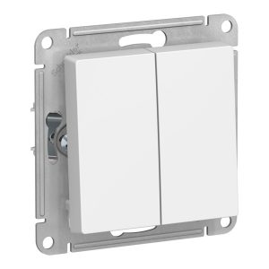 Двухклавишный выключатель SE AtlasDesign 10A, лотос [уп 5 шт]