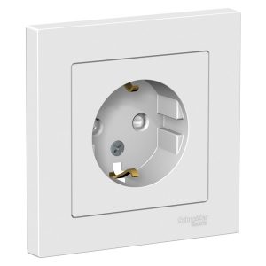 Розетка с заземлением со шторками SE AtlasDesign 16А в сборе, лотос [уп 5 шт]