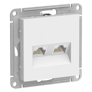 Розетка двойная компьютерная SE AtlasDesign RJ45+RJ45 кат.5E, лотос [уп 5 шт]