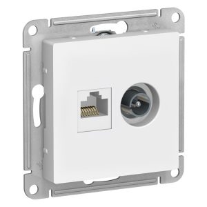 Розетка двойная SE AtlasDesign ТV + компьютерная RJ45 кат. 5Е, лотос [уп 5 шт]